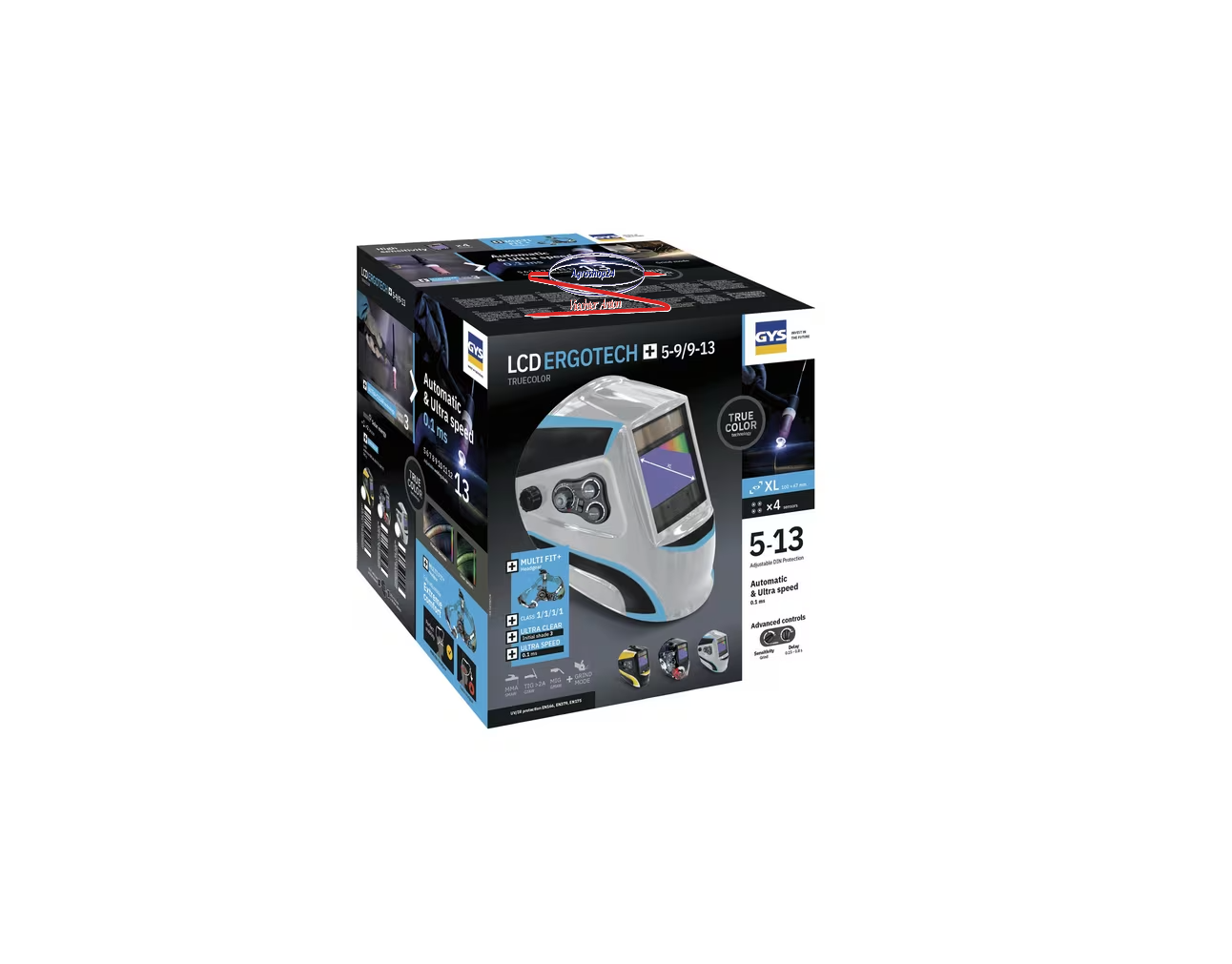 GYS Schweißhelm ERGOTECH+ 5-9/9-13 TRUE COLOR