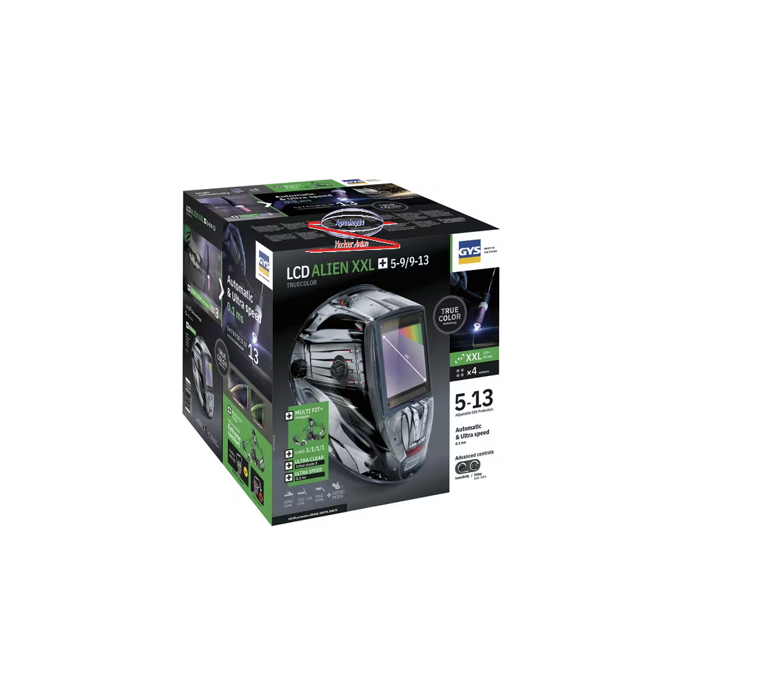 GYS Schweißerhelm Schweißmaske, LCD Alien True Colour XXL