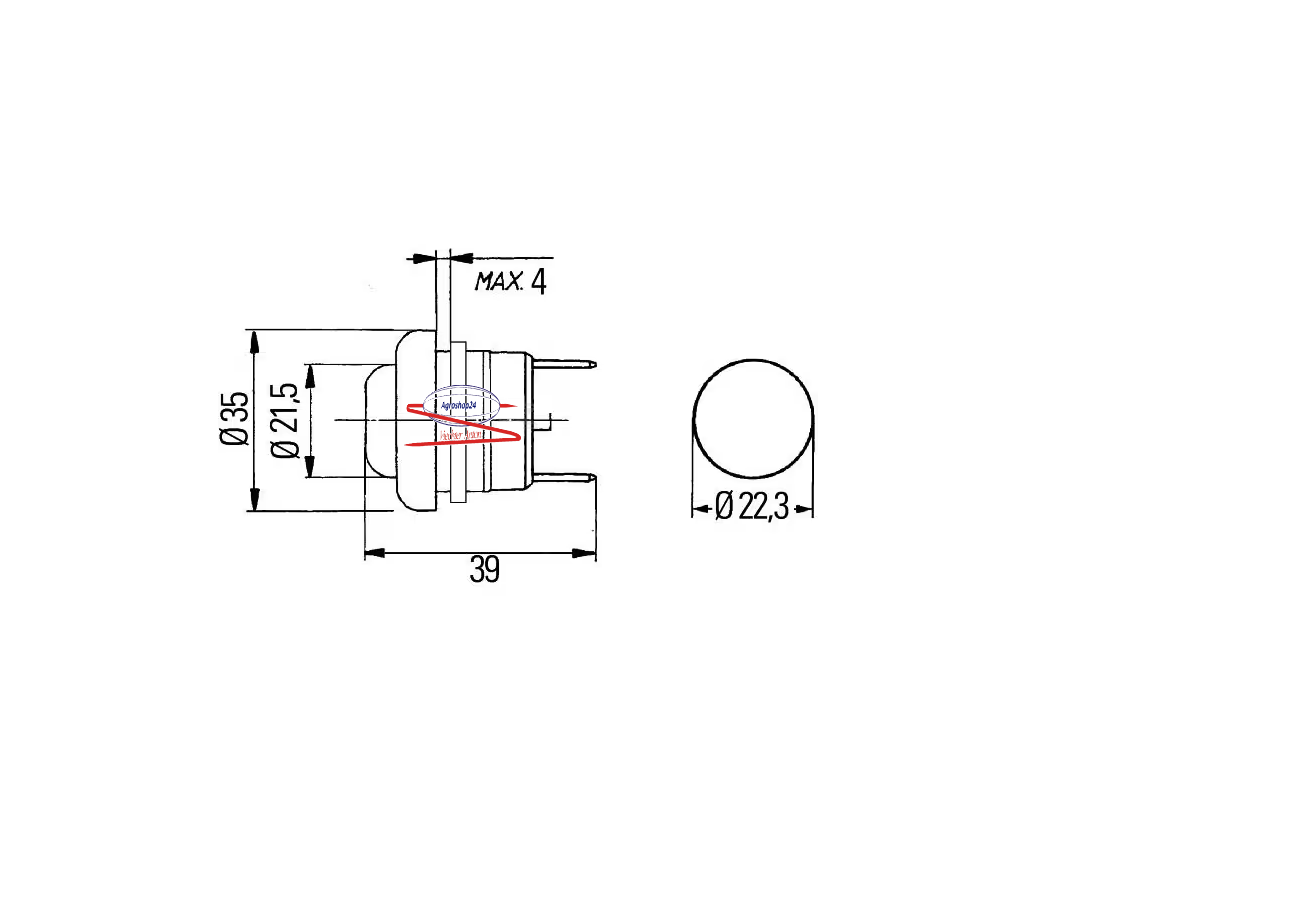 Zündschalter Startschalter, S30, Druckknopf, 2-polig, Eicher Fendt John Deere DeutzTraktor