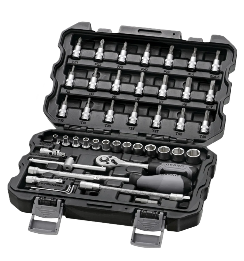 GRANIT BLACK EDITION 1/4" Steckschlüssel-Satz, 45-tlg., metrisch