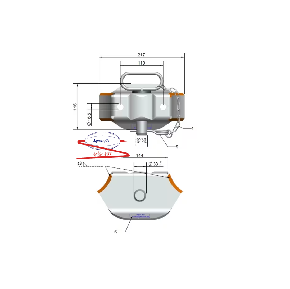 Zugmaul Anhängerkupplung FBR-40 4300kg