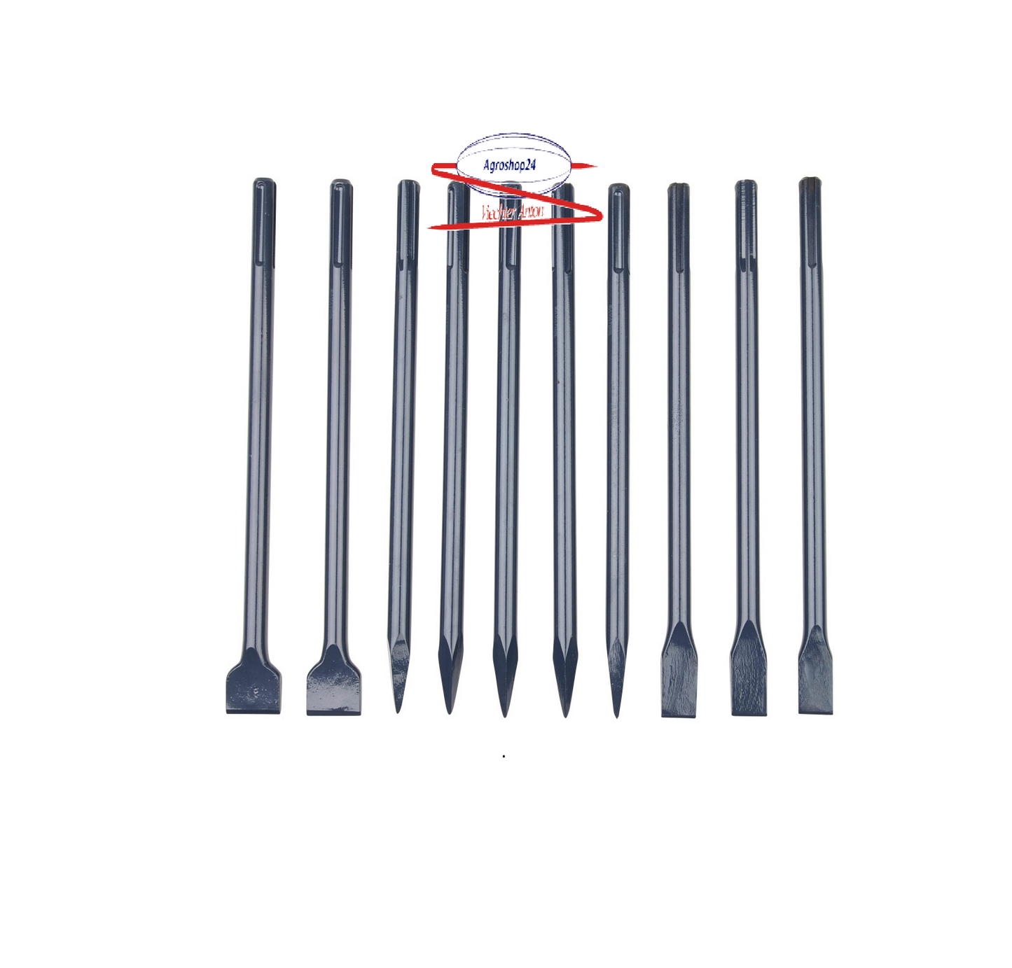 SDS Meißel Set 10X SDS-Max Meisel Set Flach Spitzmeisel Flachmeisel 10Stk.
