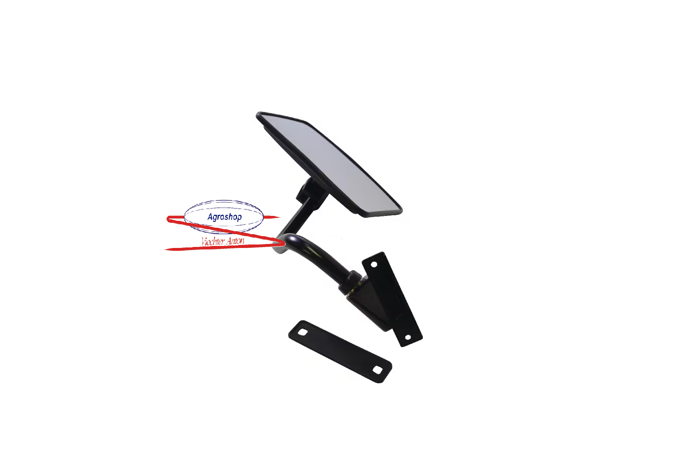 Spiegel mit Arm rechts 150mm x 180mm Konvex Anschluss 6,5mm
