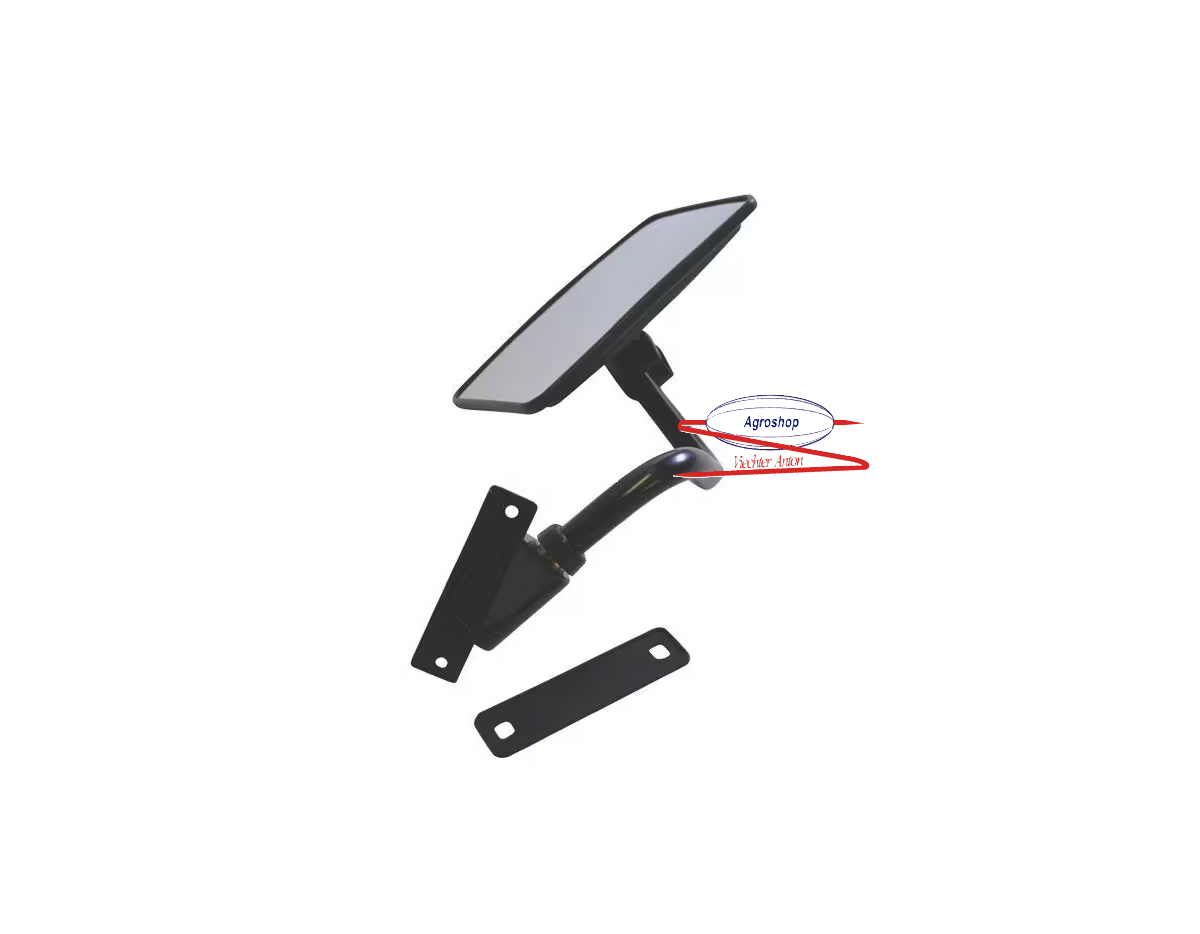 Spiegel mit Arm links 150mm x 180mm Konvex Anschluss 6,5mm
