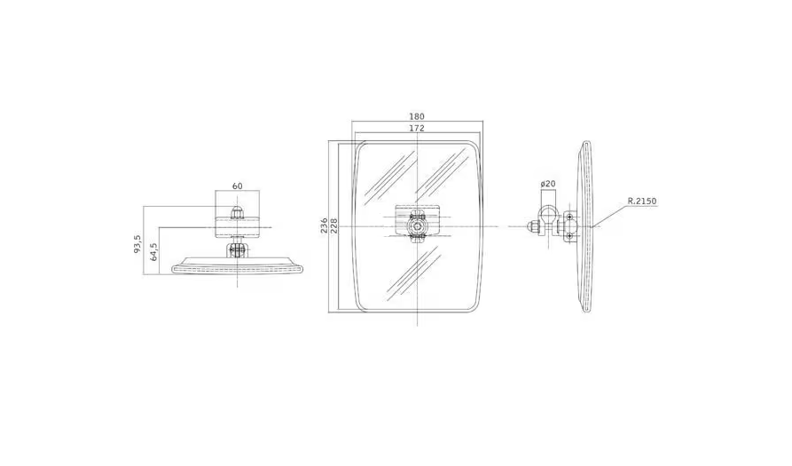 Traktorspiegel Spiegel Konvexx 235mm/180mm
