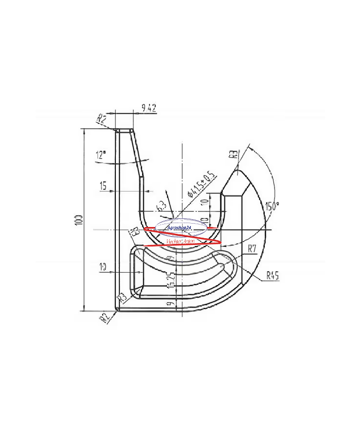 FT2010 Haken, lose 40 mm Koppelhaken Euroaufnahme