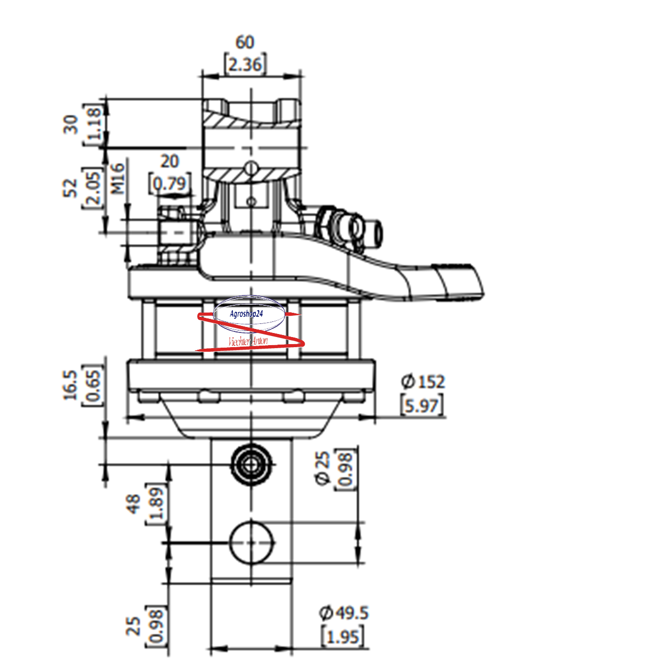 GR30 Rotator 30kN Welle 49,5 mm Loch