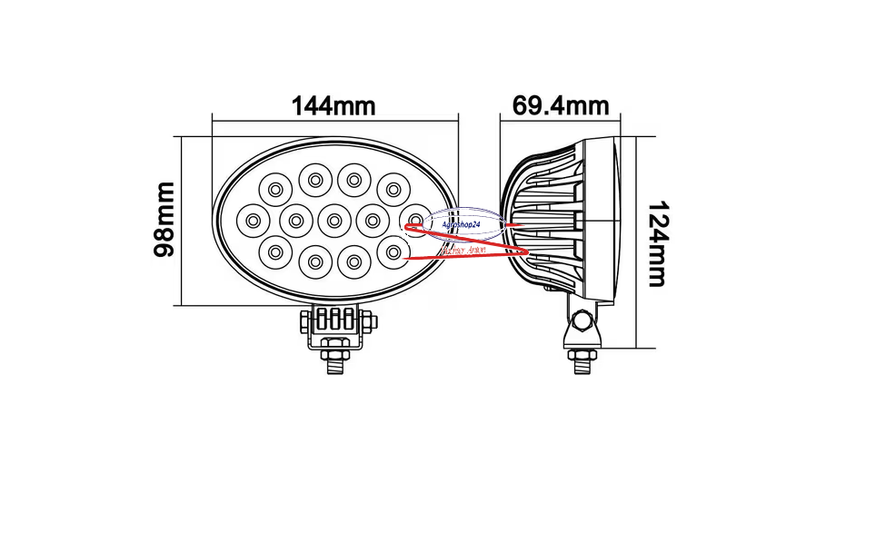 LED-Arbeitsscheinwerfer 39W 3510lm 10-30V