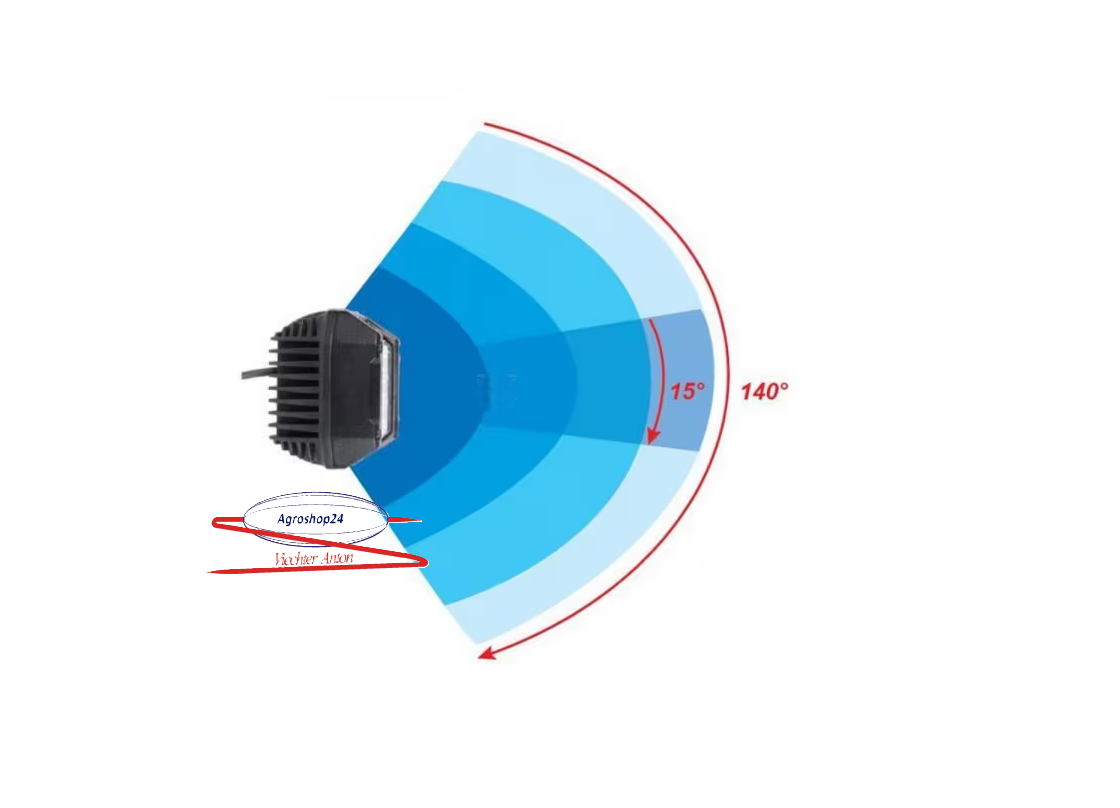 Arbeitsscheinwerfer LED, 22.5W, 2850lm, quadratisch, 10/30V, 89x73x97mm,