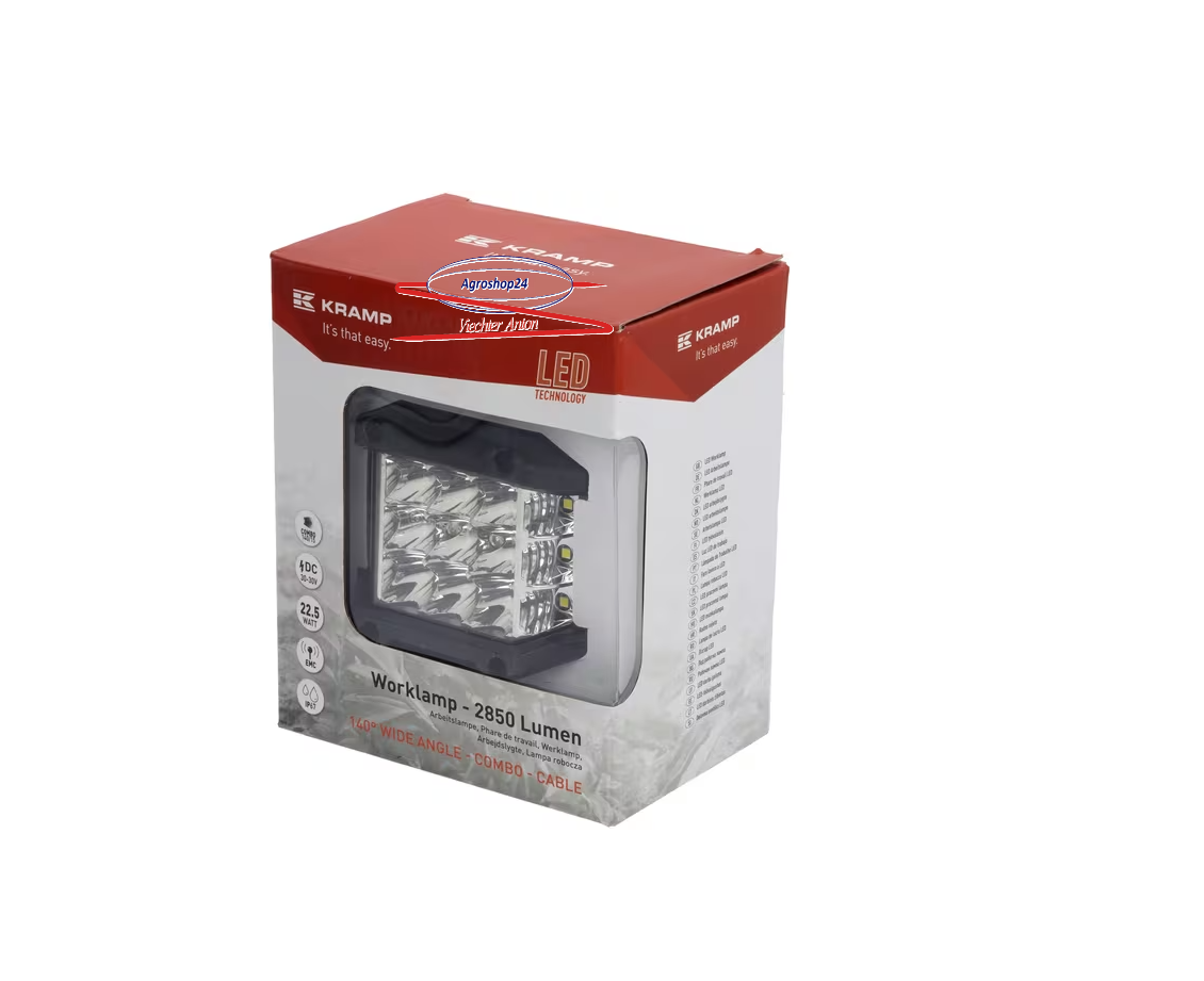 Arbeitsscheinwerfer LED, 22.5W, 2850lm, quadratisch, 10/30V, 89x73x97mm,