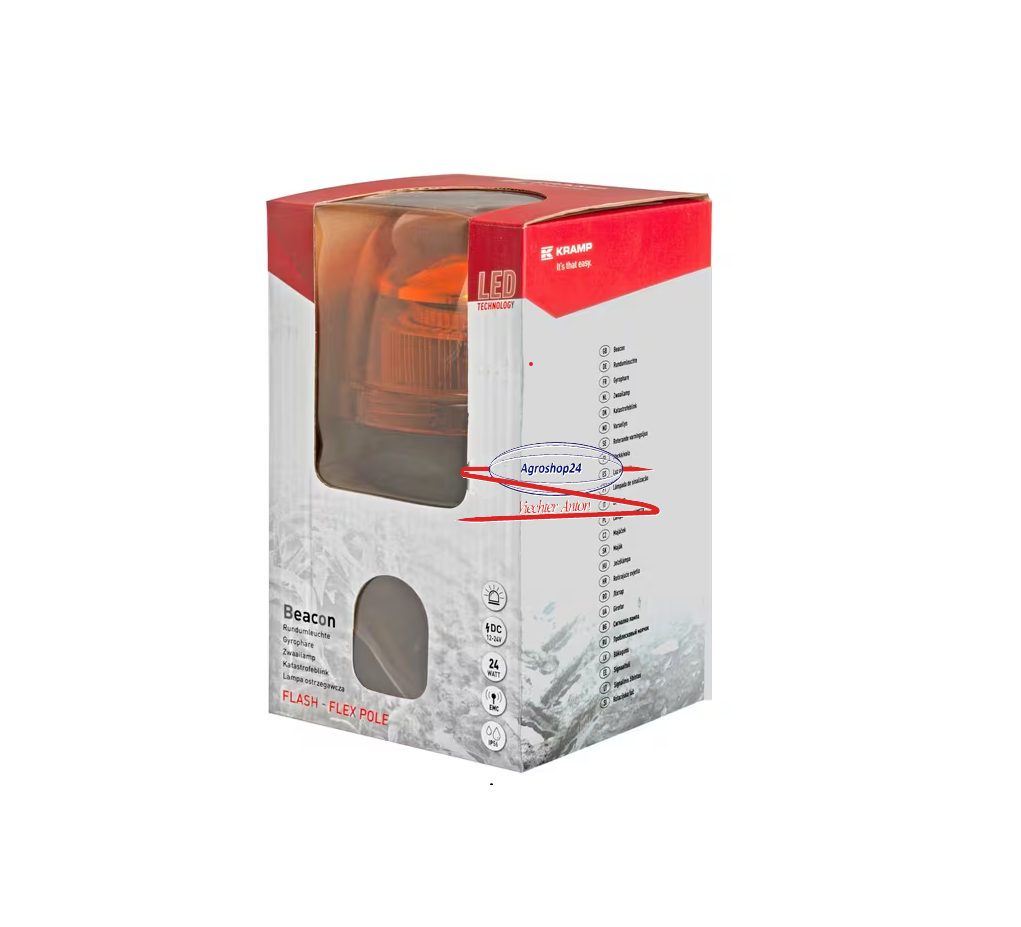 Warnleuchte Rundumleuchte LED, 24W, 12-24V, Ø 128mm,