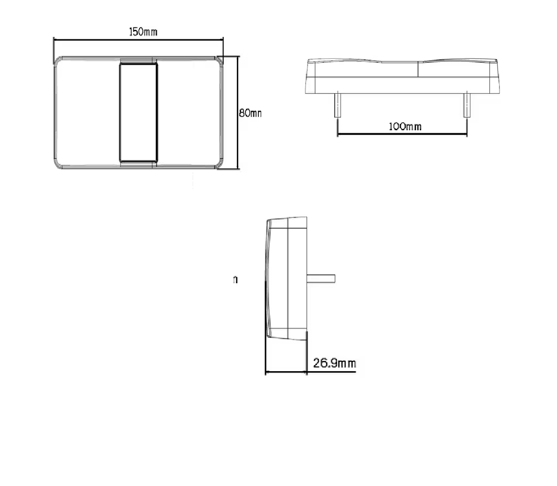 Rückleuchte LED 12/24V 150mmx80mm Kabel 1,5m Anhänger Anbaugerät