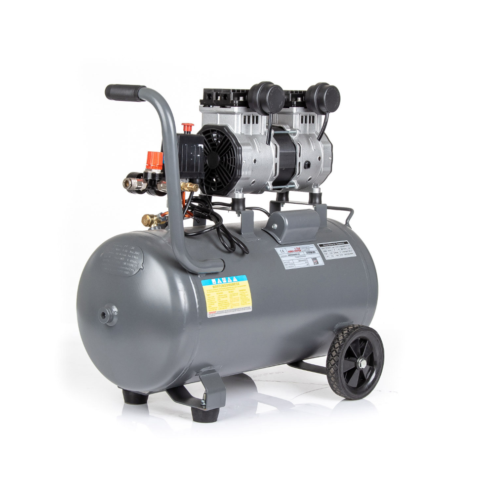 Flüsterkompressor 1,5 kW / 230 Volt / Ansaugleistung 240 l/min / Kessel 50 ltr.