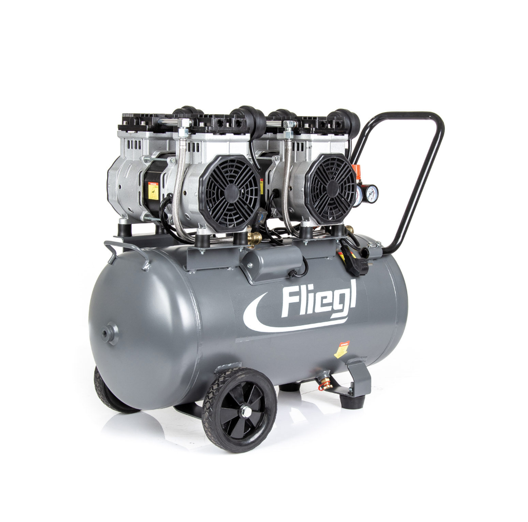 Flüsterkompressor 2,6 kW / 230 Volt / Ansaugleistung 480 l/min / Kessel 50 ltr.
