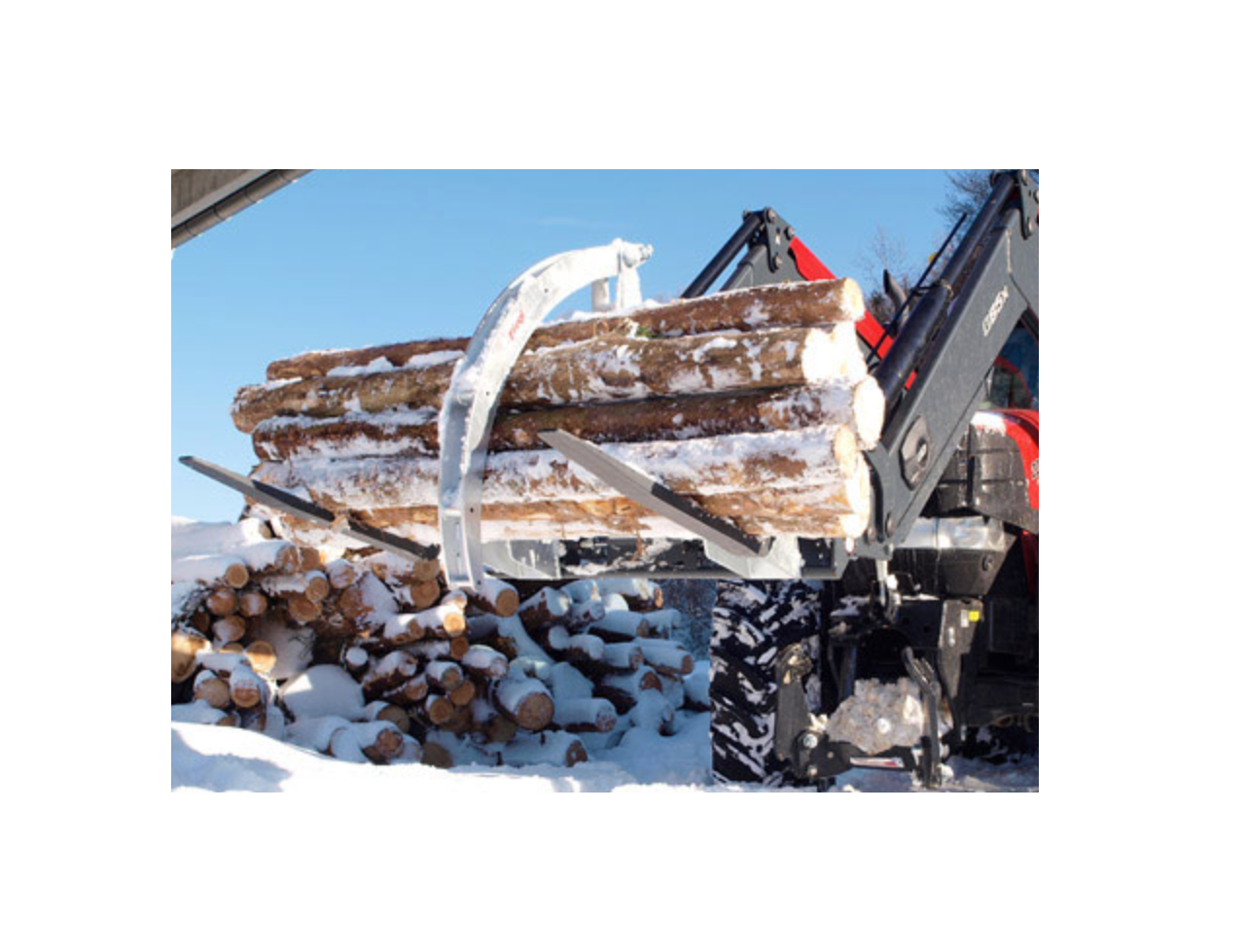 Holzgreifarm, Stammgreifer, Holzgreifer Fliegl Freisicht Rahmen