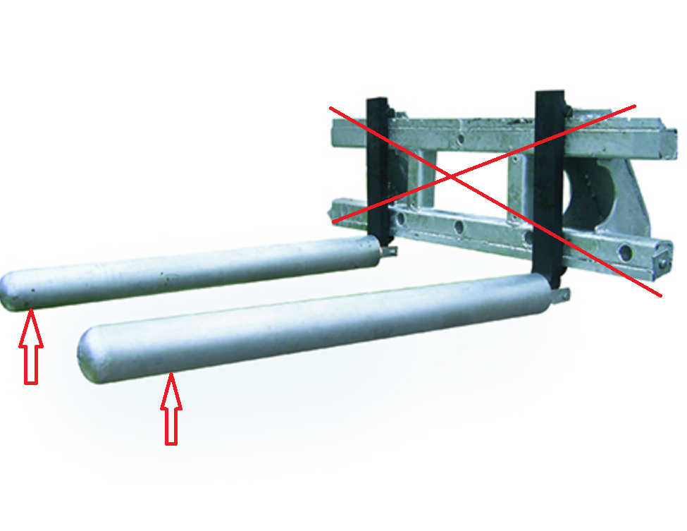 Aufsteckrohre für Staplergabel Rundballen Transport 900mm / 1200mm