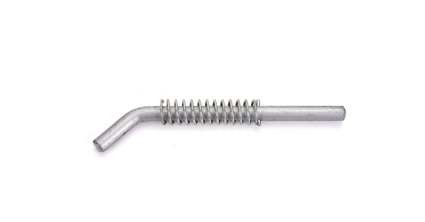 Verriegelungsbolzen für Fronthydraulik m. Feder u. Spannhülse