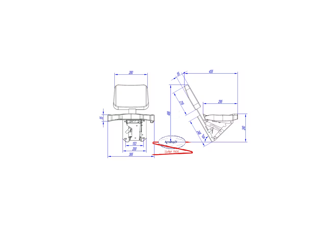 TS80000GP Beifahrersitz John Deere Notsitz Traktor, Schlepper