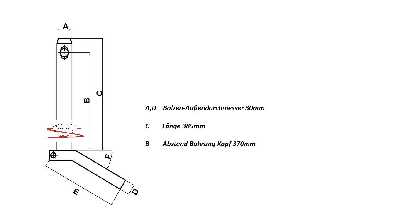 Bolzen mit Handgriff 30x370mm