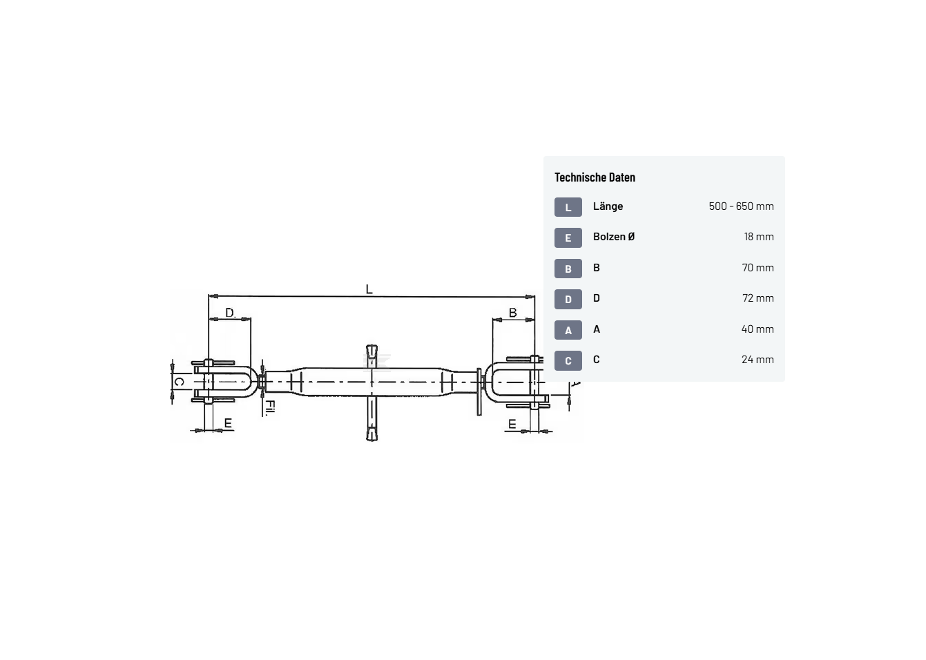 Gopart Hubstange 500-650mmTraktor Heckhydraulik