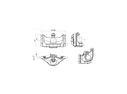 Scharmüller Kugelkupplung  K80,   Traktor 329x 32mm