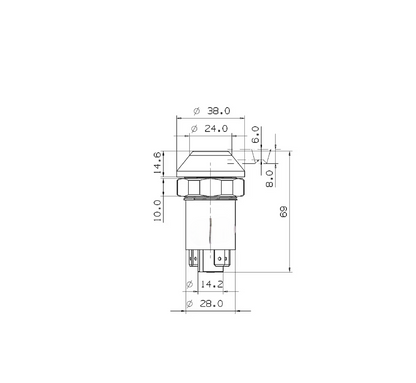 11130790PN Druckschalter Arbeitsscheinwerfer gelb
