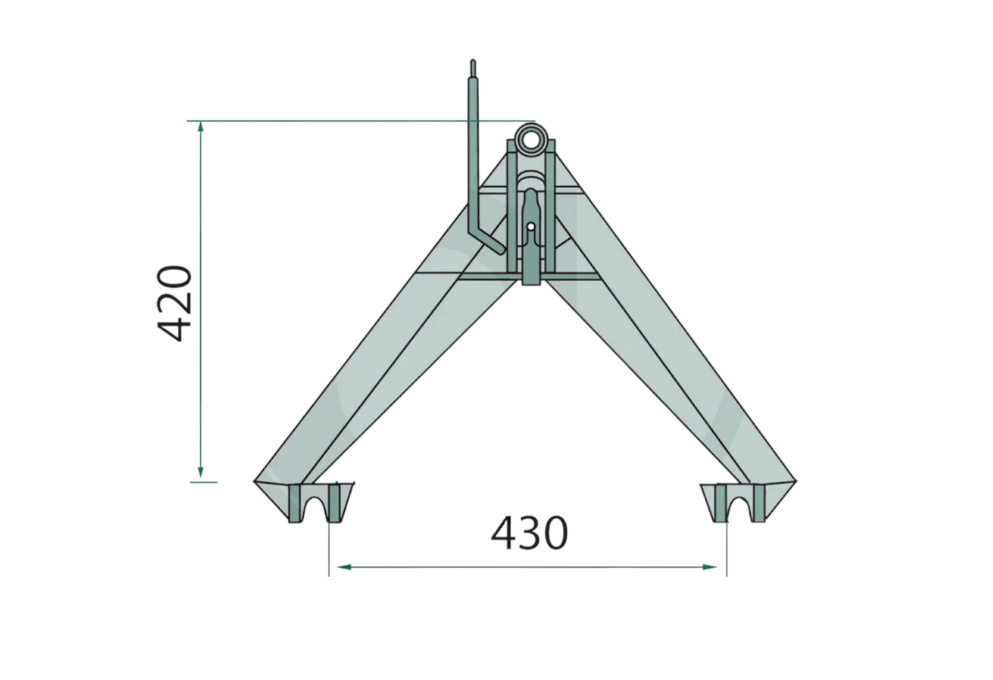 Granit Schlepperdreieck Kat. Kommunal 430mm Anbaudreieck Traktor