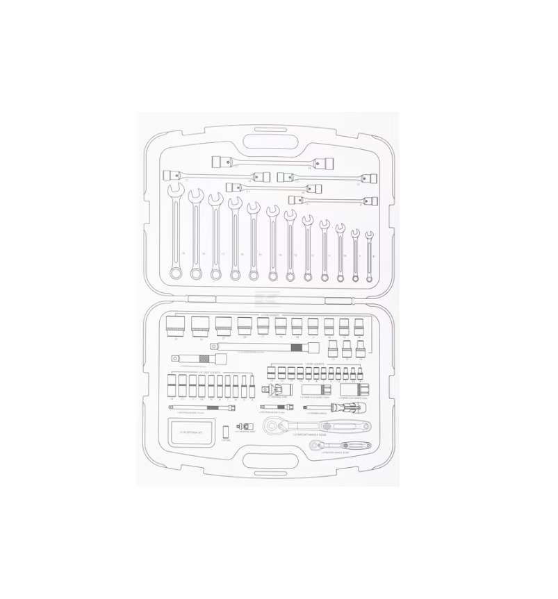 Kramp  Kombi-Steckschlüsselsatz 1/4" + 1/2" 96-teilig