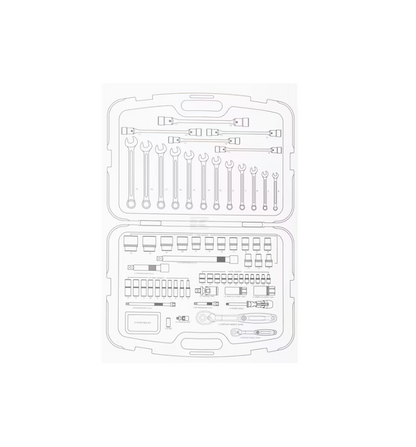 Kramp  Kombi-Steckschlüsselsatz 1/4" + 1/2" 96-teilig