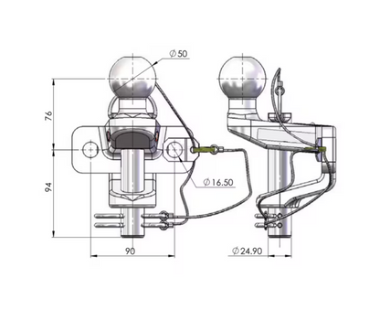 ALKO Kugelkupplung K50 mit Hitch 3500kg