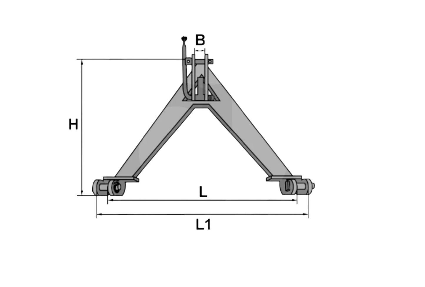 Granit Schlepperdreieck Kat. Kommunal 370mm  Anbaudreieck Traktor