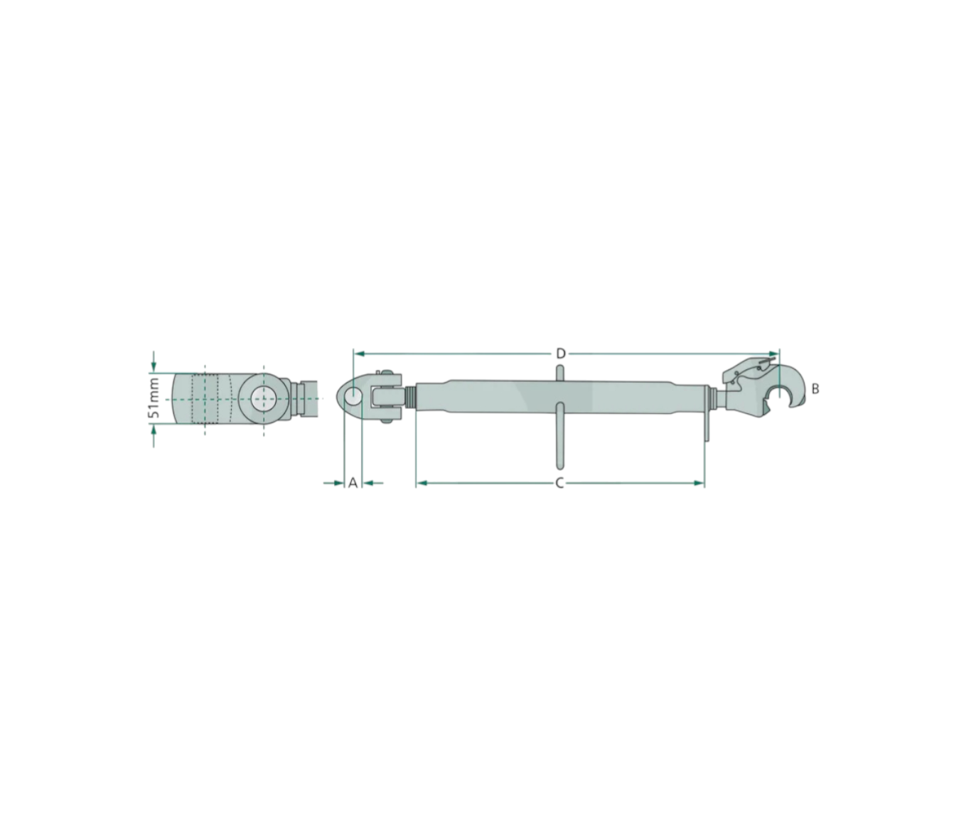 Oberlenker Kat 3/3 Fanghaken / Gabelgelenk M36x4 John Deere  AL236597 Traktor