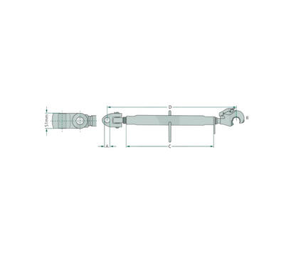 Oberlenker Kat 3/3 Fanghaken / Gabelgelenk M36x4 John Deere  AL236597 Traktor