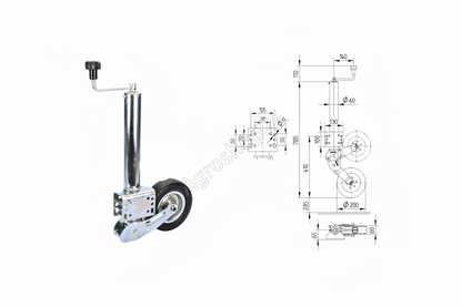 Knott Stützrad 200x60  250kg Anhänger Wohnwagen Kipper