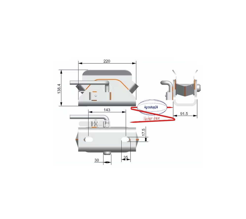 Zugmaul Anhängerkupplung SBR-80 8000kg