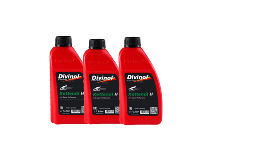 Divinol 3x1 Liter H1 Kettenöl Sägekettenöl mit Haftzusatz Kettensäge Motorsäge