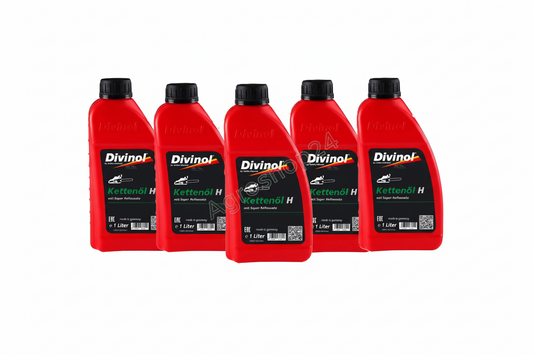 Divinol 5 x 1  Liter H1 Kettenöl Sägekettenöl mit Haftzusatz Kettensäge Motorsäge
