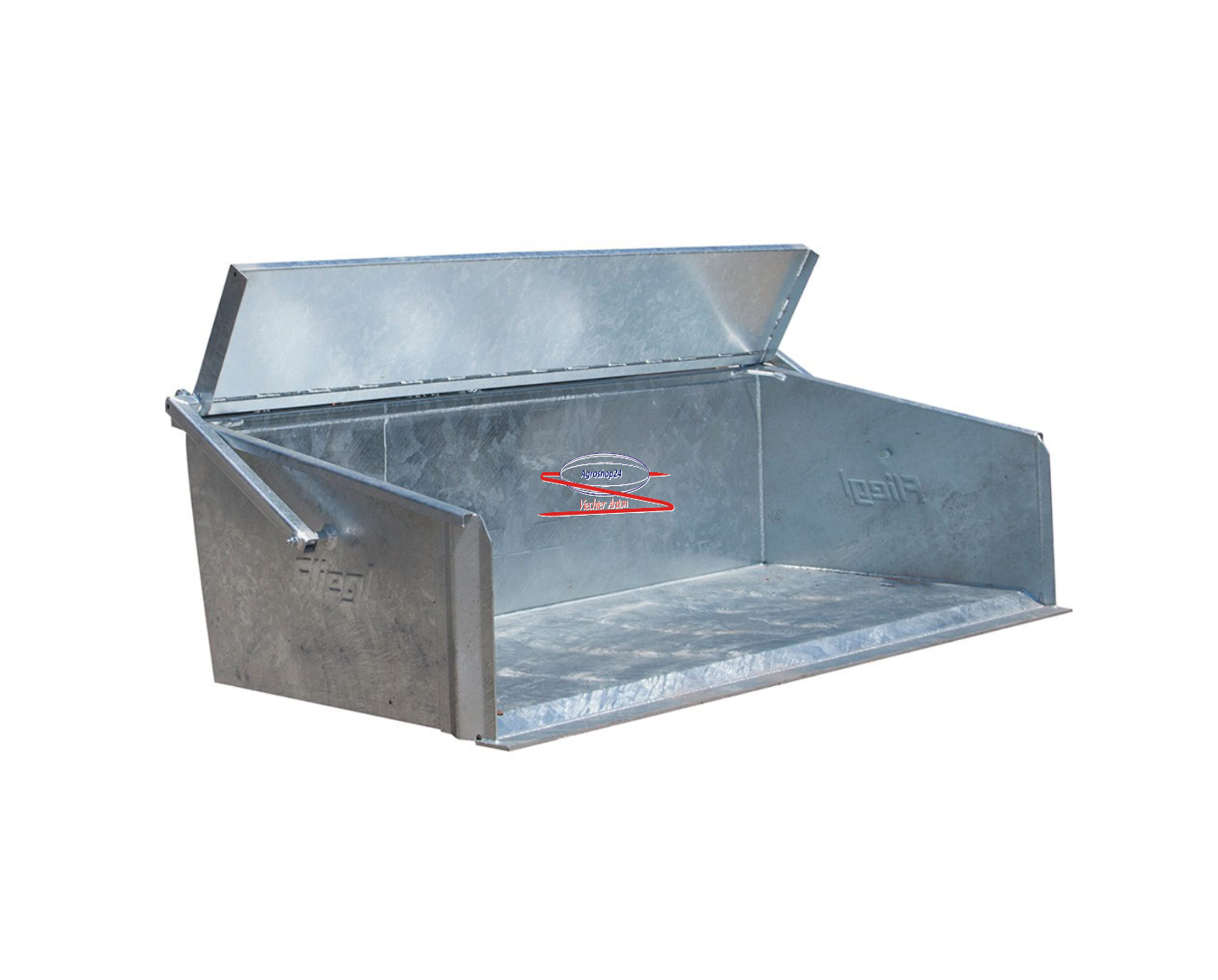 Fliegl Heckschaufel 1,2m bis 2,2m mechanische Heckmulde verzinkt, Heckcontainer Kat2