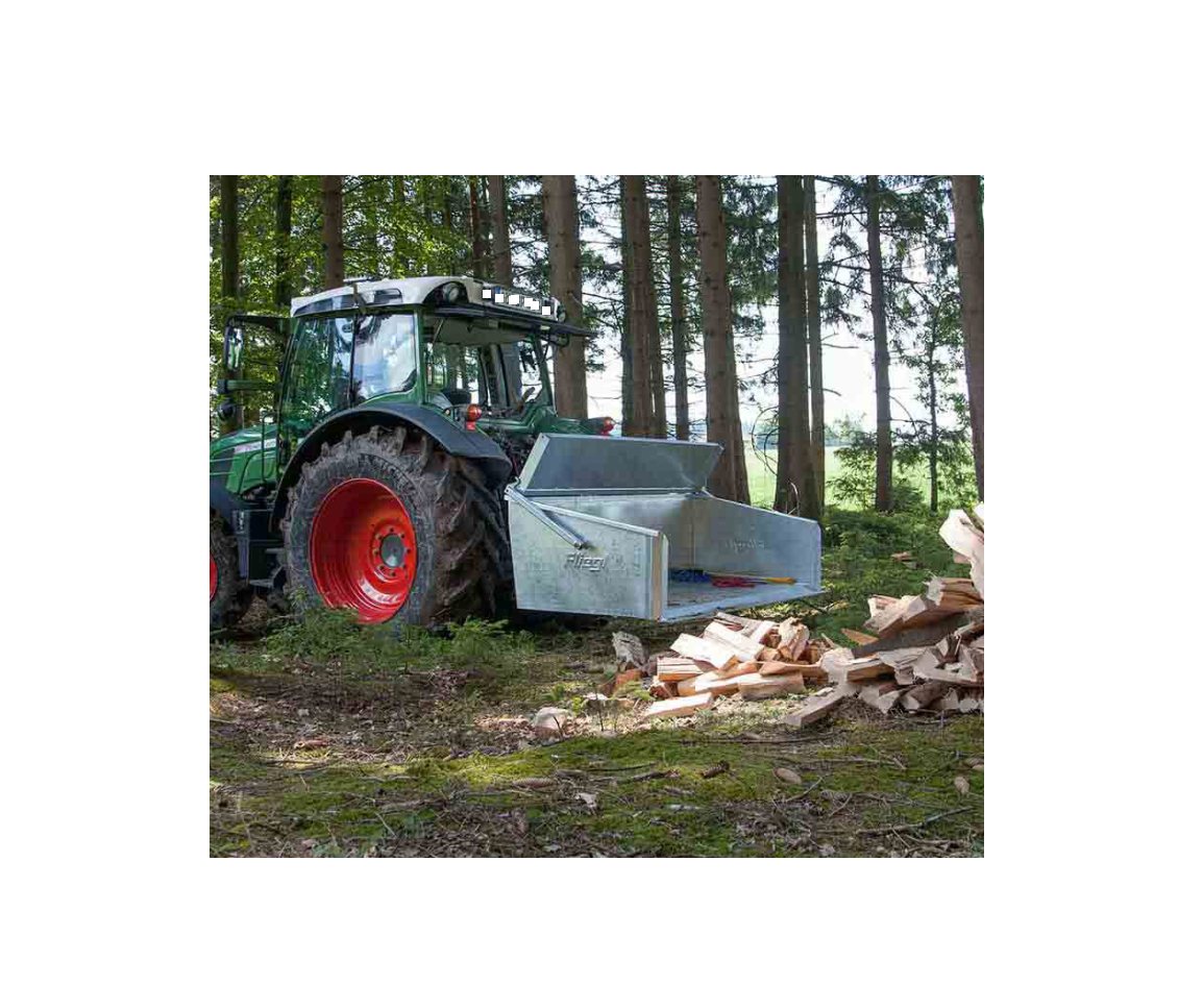 Fliegl Heckschaufel 1,2m bis 2,2m mechanische Heckmulde verzinkt, Heckcontainer Kat2