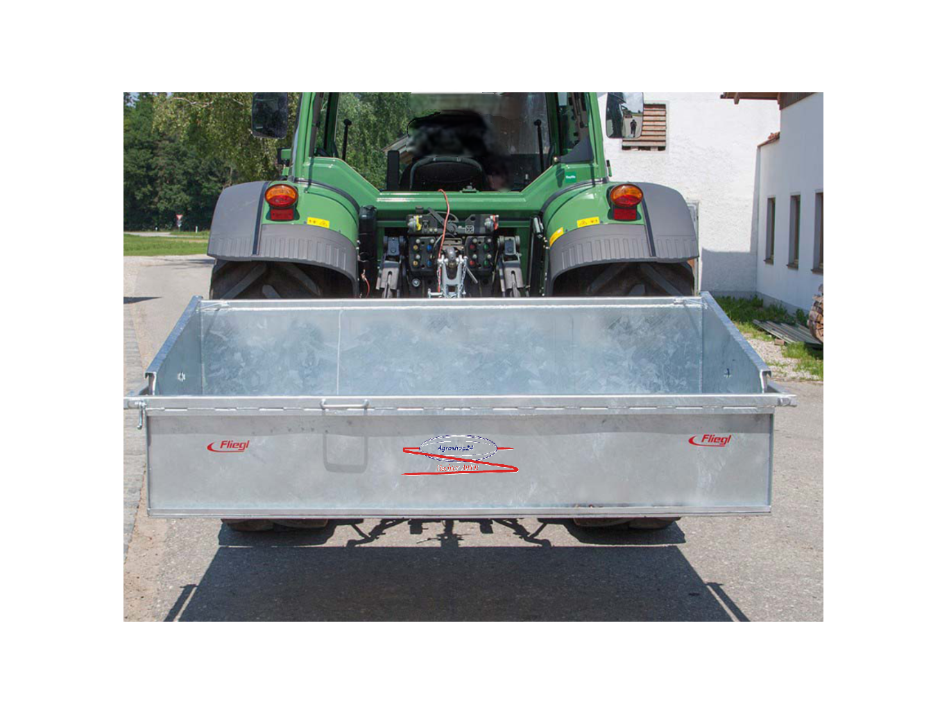 Fliegl Heckschaufel 1,2m bis 2,2m mechanische Heckmulde verzinkt, Heckcontainer Kat2