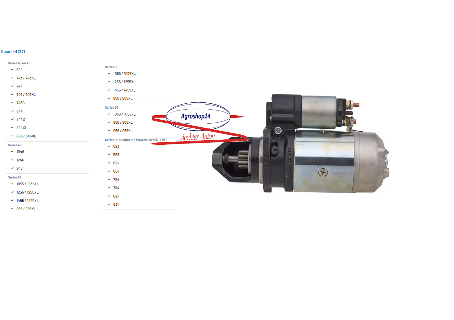IS0704 Anlasser 12V 3,1kW 9 Zähne, Hersteller Mahle, für Case Traktor
