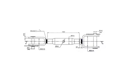 Kramp Hubstange verstellbar 270mm -355mm Bohrung 15mm