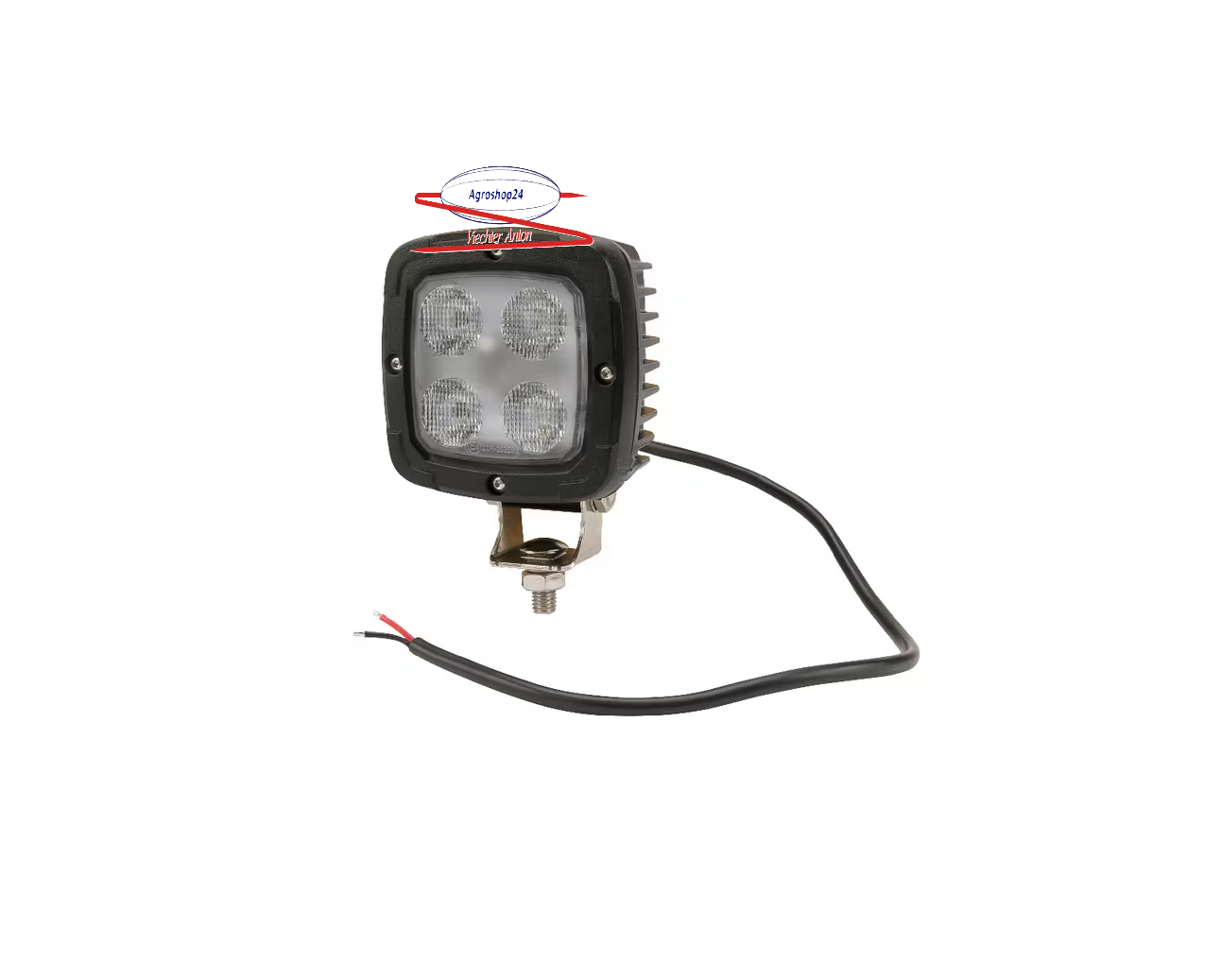 LA10044 Arbeitsscheinwerfer LED, 40W, 4000lm, quadratisch, 10-30V,  Flutlicht, Kramp