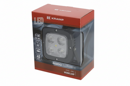 Arbeitsscheinwerfer LED, 40W, 4000lm, quadratisch,  Flutlicht