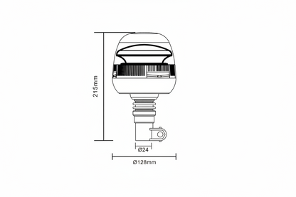 Warnleuchte Rundumleuchte LED, 24W, 12-24V,  Ø 128mm,