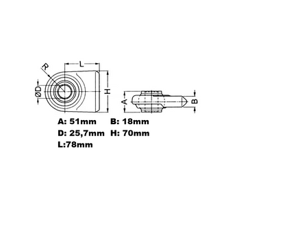 Kramp Anschweißkugel  Kat.2 flach 25,7 mm Unterlenkerauge