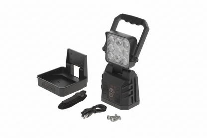 Arbeitsleuchte LED  weiß/orange, 9 Hochleistungs-LEDs, mit Wandhalterung