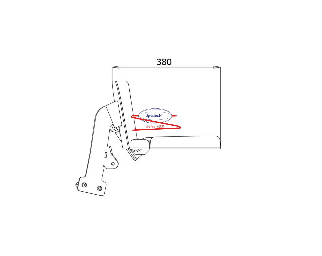 LVB25717N Beifahrersitz, geeignet für John Deere Traktor