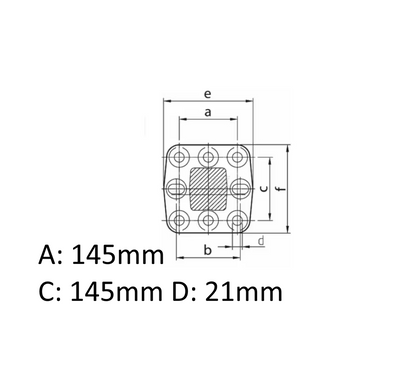 Rockinger Zugkugelkupplung K80 - zul. Stützlast 4,5 t Lochbild 145 x 145 mm  Flanschzugöse