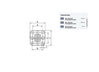 Rockinger Flanschzugöse Kugelkupplung 80 mm 100x110mm Sützlast 2500Kg